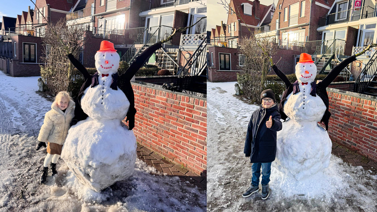 Selfies bij een sneeuwpop: rijvorming langs het Slobbeland