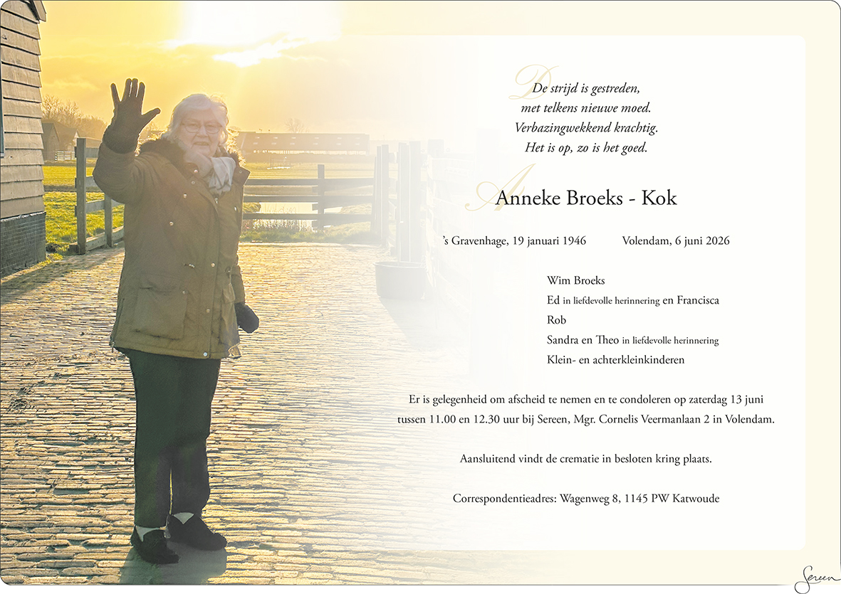 Mevr. A. Broeks – Kok